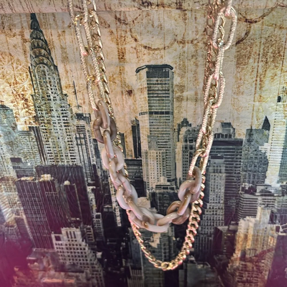 Double Strand Chain Linked Necklace 18”- 20”